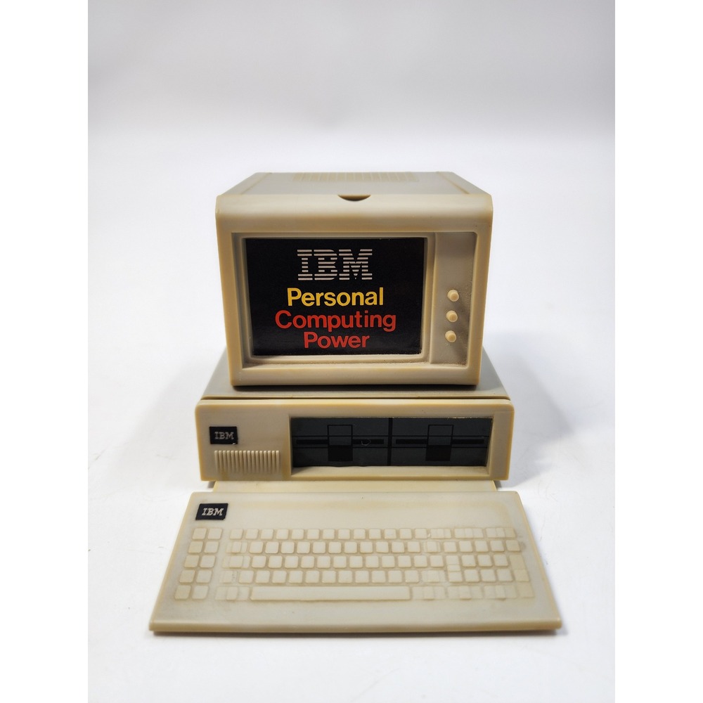 Vintage IBM Personal Computing Power Miniature PC Monitor Desk Organizer Set